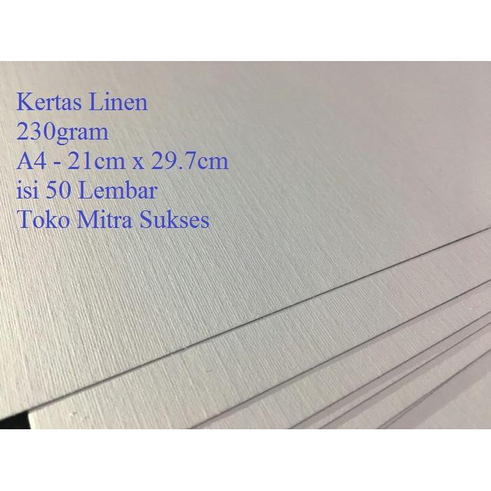 Jual Kertas Kertas Linen Jepang 230 Gram A4 Isi 50 Lembar Shopee