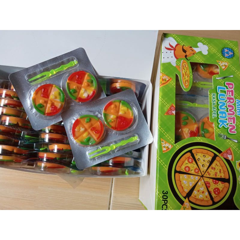 Jual Permen Warung Anak Rasa Apel Bentuk Pizza 30pcs | Shopee Indonesia