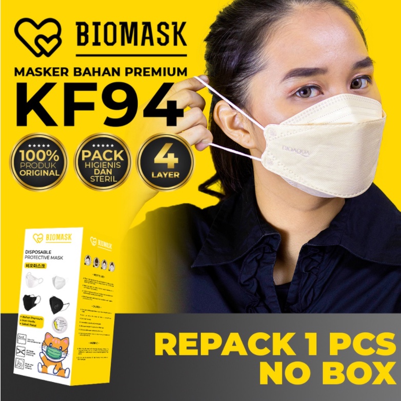 Jual CO1000 BIOMASK Masker KF94 - 1 Pcs Korea KPOP 4ply Hitam / Putih ...