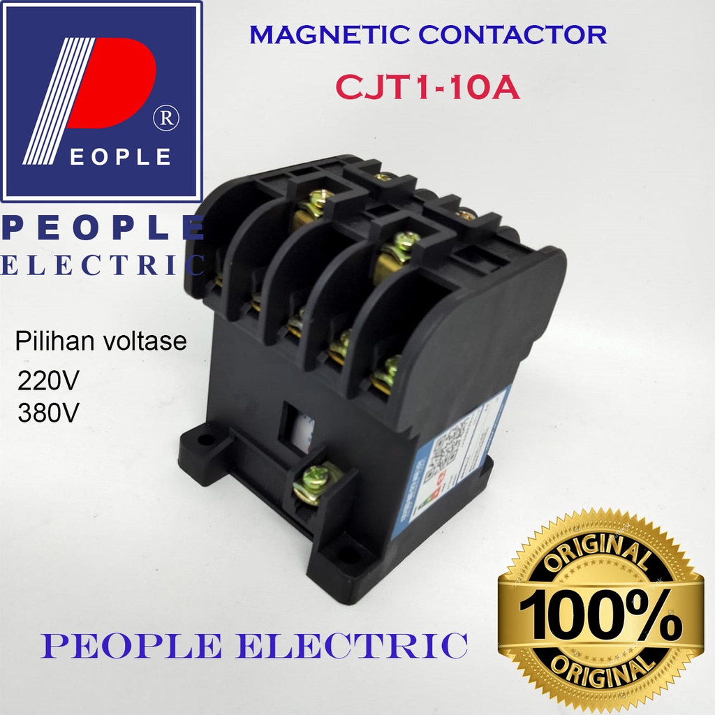 Jual CONTACTOR KONTAKTOR CJT1-10A PEOPLE 220V 380V | Shopee Indonesia