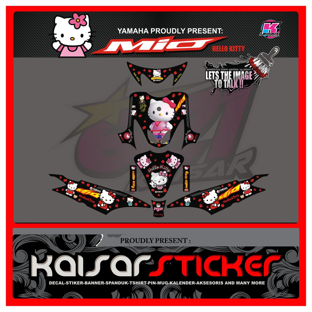 Jual Sticker Motor full body Decal Stiker Mio Smile - Mio Sporty HITAM ...