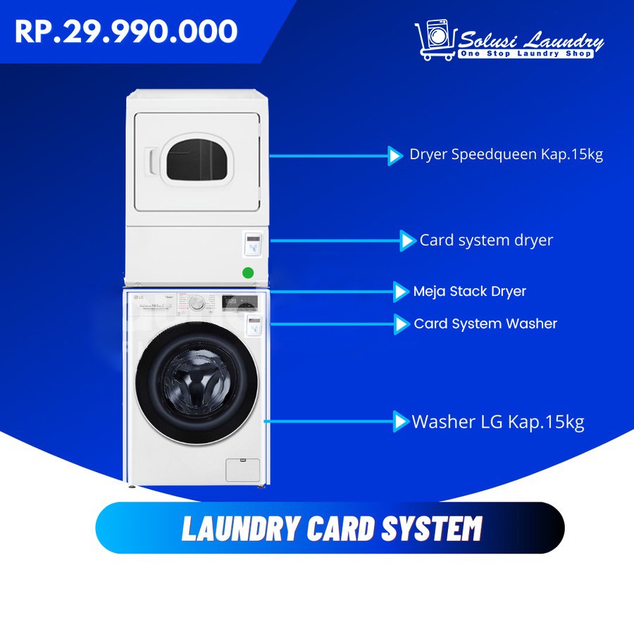 Jual Mesin Laundry Card System (Sistem Kartu) Mudah Pengontrolannya