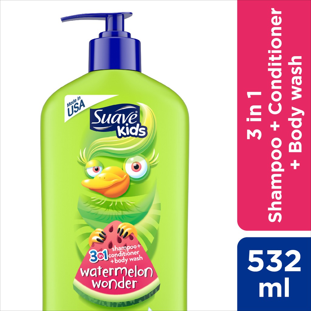 Jual Suave Kids 3 in 1 Shampoo Conditioner Body Wash - Watermelon ...