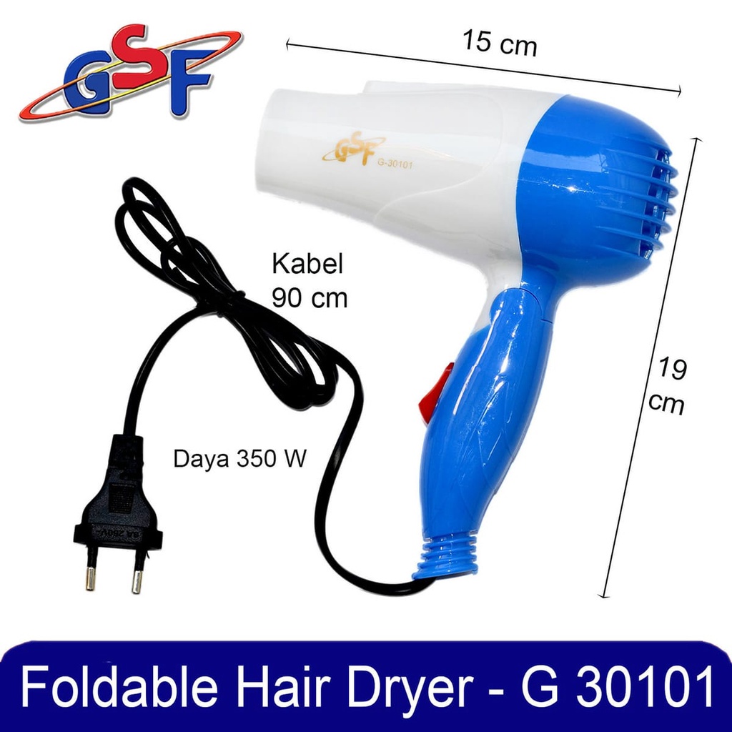 Hair Dryer Mini Foldable Alat Pengering Rambut Lipat 350 Watt GSF G 30101