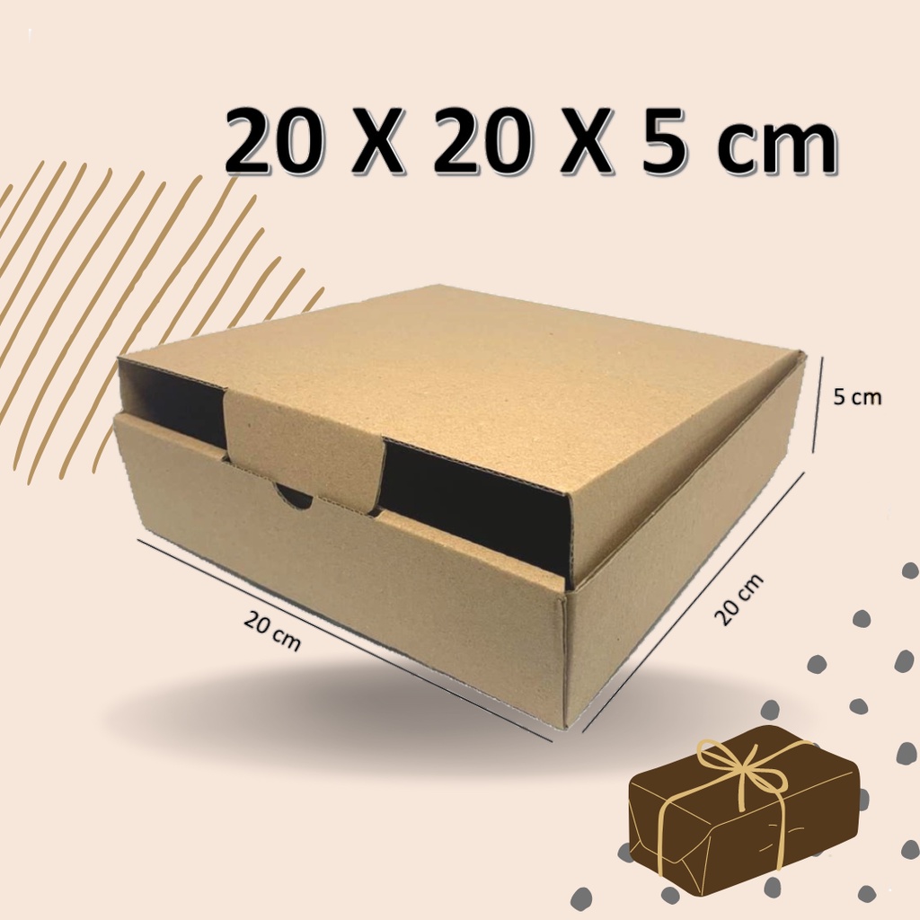 Jual Kardus BOX 20x20x5 die cut untuk giftbox baju / kue brownies