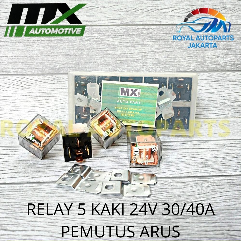 Jual RELAY KAKI 5 5 PIN 24V 30/40A PEMUTUS ARUS 87A MX ORIGINAL
