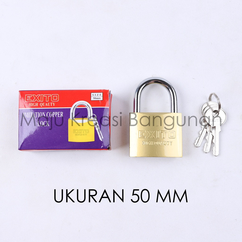 Jual Gembok EXITO 50mm Rumah Pagar Pintu Padlock Kuning Besi Pendek 50 ...