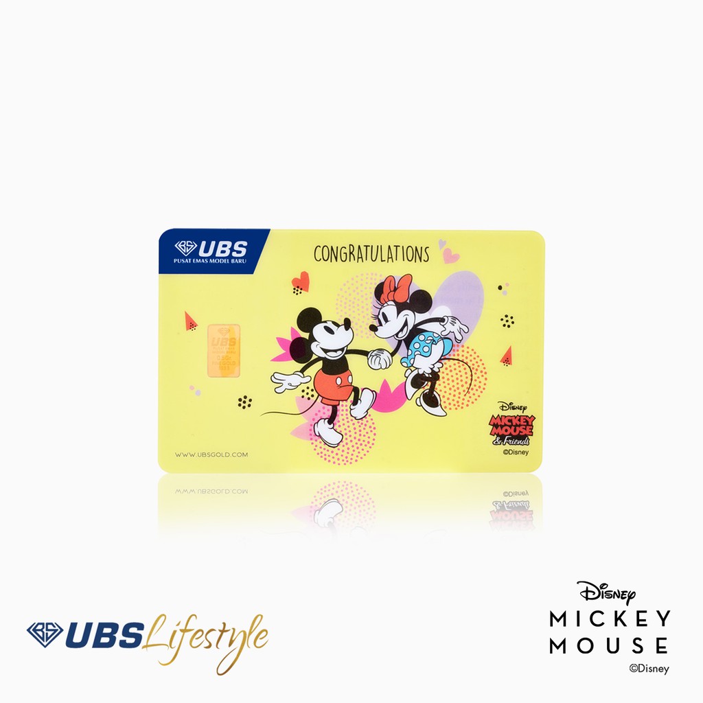 Jual UBS Logam Mulia Disney Mickey & Minnie Congratulations Edition 0.5 ...