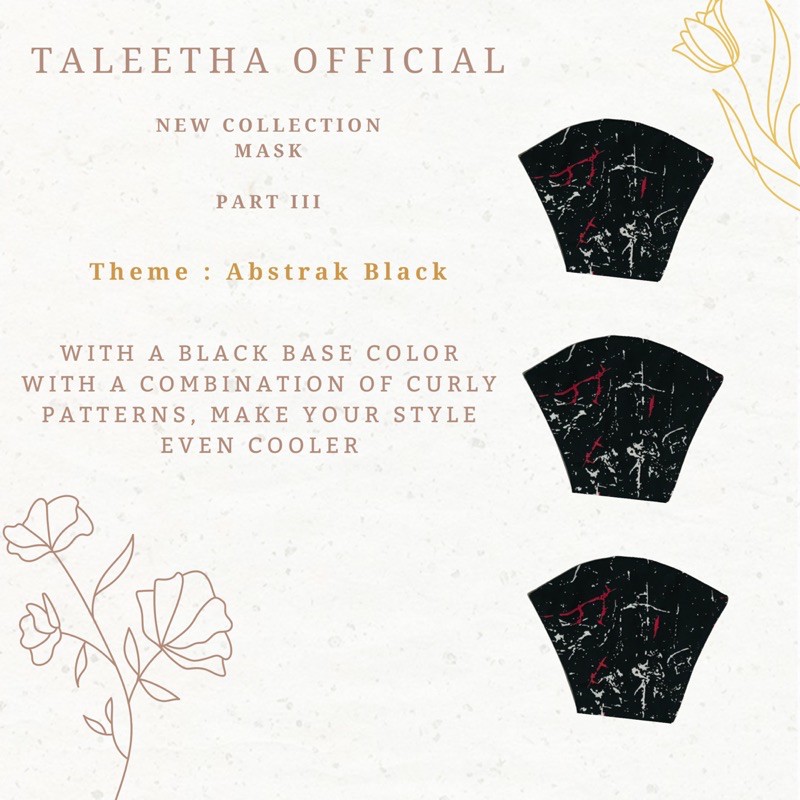 Jual Taleetha Mask Part III Earloop Black Edition | Shopee Indonesia