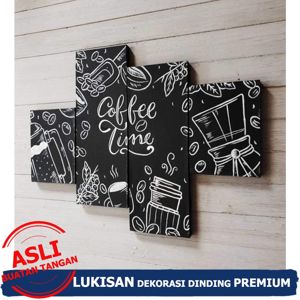 Jual HIASAN DINDING CAFE LUKISAN KOPI LUKISAN DINDING RUANG TAMU KANVAS ...