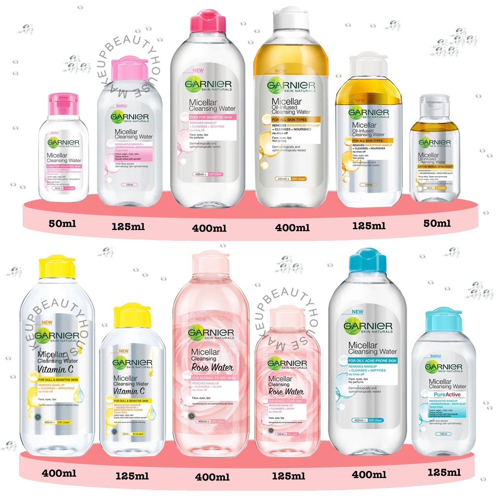 Jual GARNIER Micellar Cleansing Water Pink / Salicylic Blue / Biphase