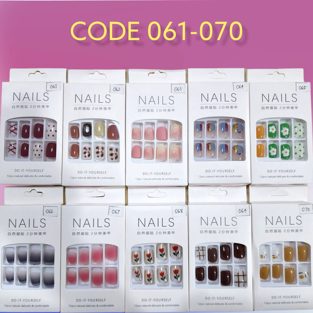 Jual Fake Nail Art Kuku Palsu Set Pendek Panjang Isi 12 24pcs Fake