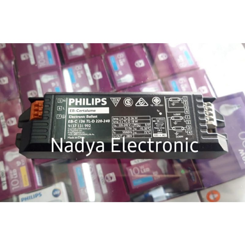 Jual Ballast Philips TL 36watt Trafo Lampu Philips TL 1x36w 2x18watt