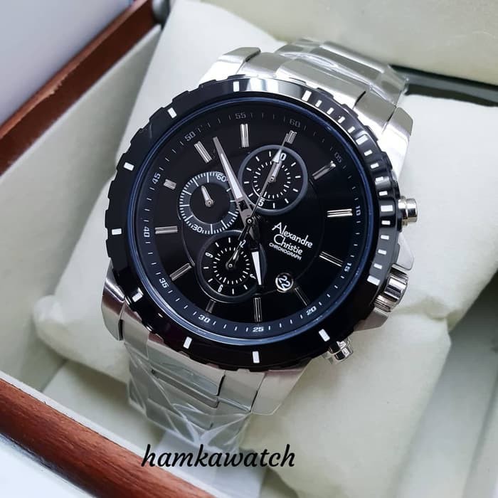 Jual Jam Tangan Pria Alexander Cristie Ac6141 Original Silver Black