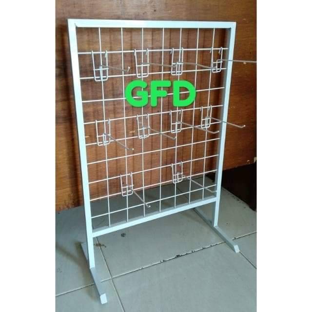 Jual Set rak standing ram display &hook /gantungan aksesoris diatas