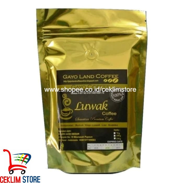 Jual Kopi Luwak Arabika Gayo 100 Gram Gayo Land Coffe Shopee Indonesia 