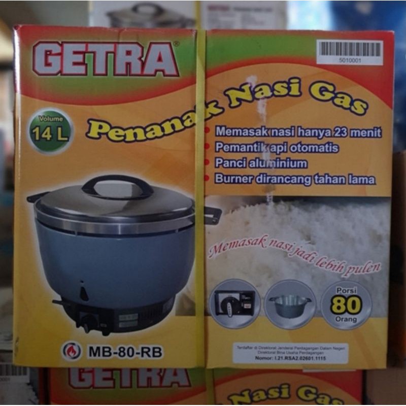 Jual Gas Cooker Getra MB80RB 14 Liter Rice Cooker Penanank Nasi MB