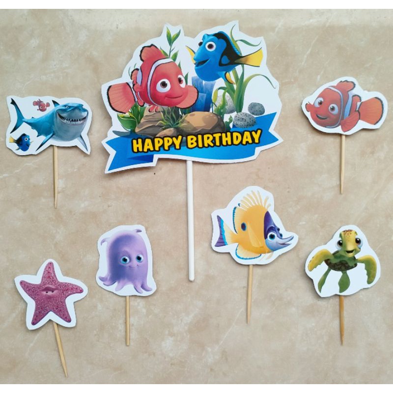 Jual topper toper hiasan tusukan kue cake tumpeng ulang tahun happy