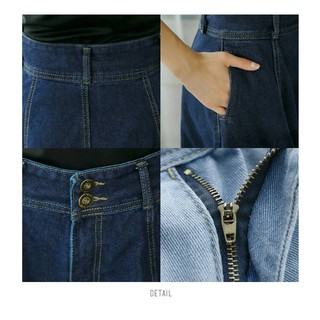 Jual JUAL Circle Pocket Denim Flare Skirt(#6065)/Rok jeans wanita/Rok ...