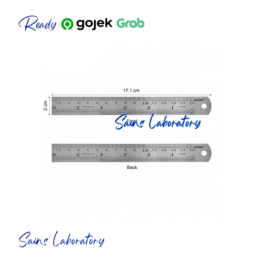 Jual Penggaris Panjang Besi Joyko Stainless Steel Ruler 15cm | Shopee ...