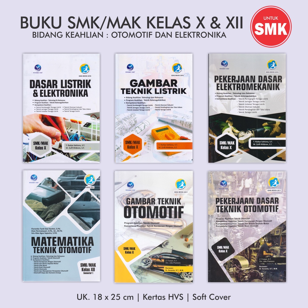 Jual Buku Teknik Otomotif Dan Elektronika SMK Kelas X Dan XII Gambar ...