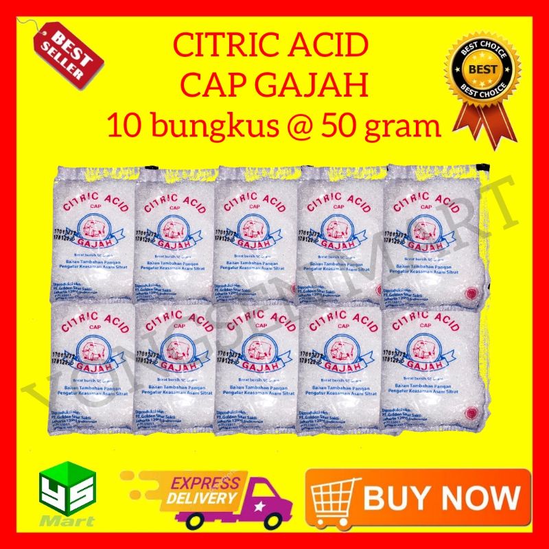 Jual Citric Acid Cap Gajah Bungkus Gr Asam Citrun Pemutih