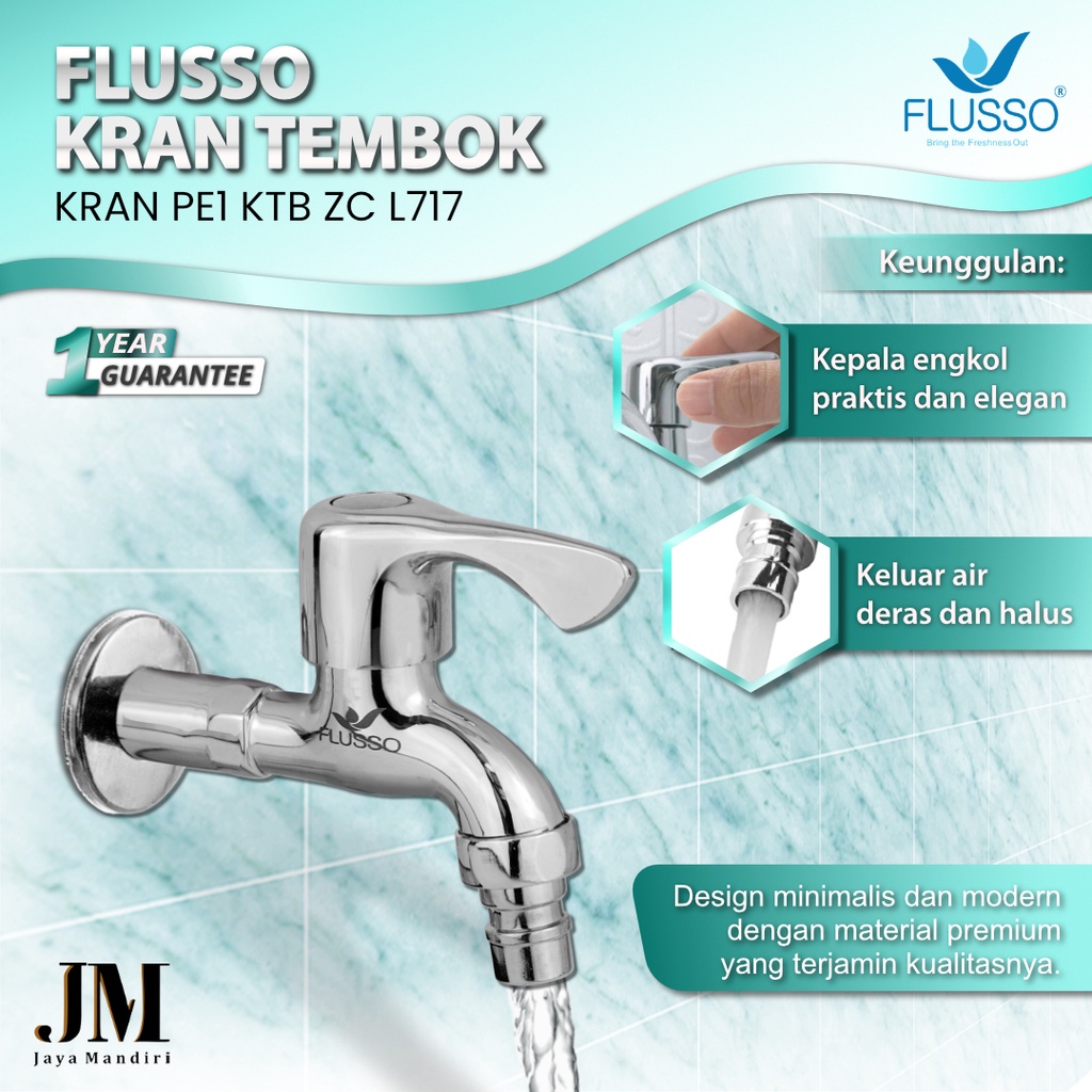 Jual Flusso Kran Tembok Kran Air Keran Tembok Kamar Mandi Single Ukuran Shopee Indonesia