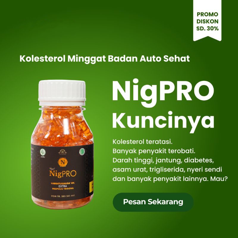 Jual NIGPRO ASLI ORIGINAL 200 KAPSUL & 100 KAPSUL Habbatussauda Premium ...