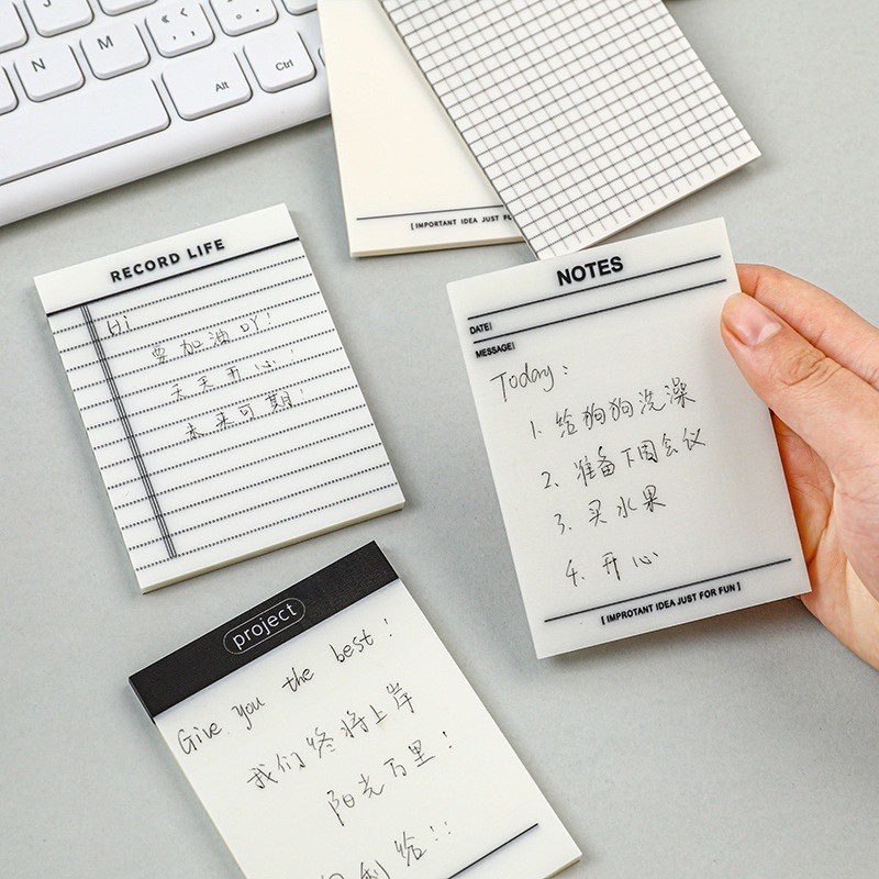 Jual Sticky Notes Transparan Memo Tempel To Do List Grid Anti Air Clear ...