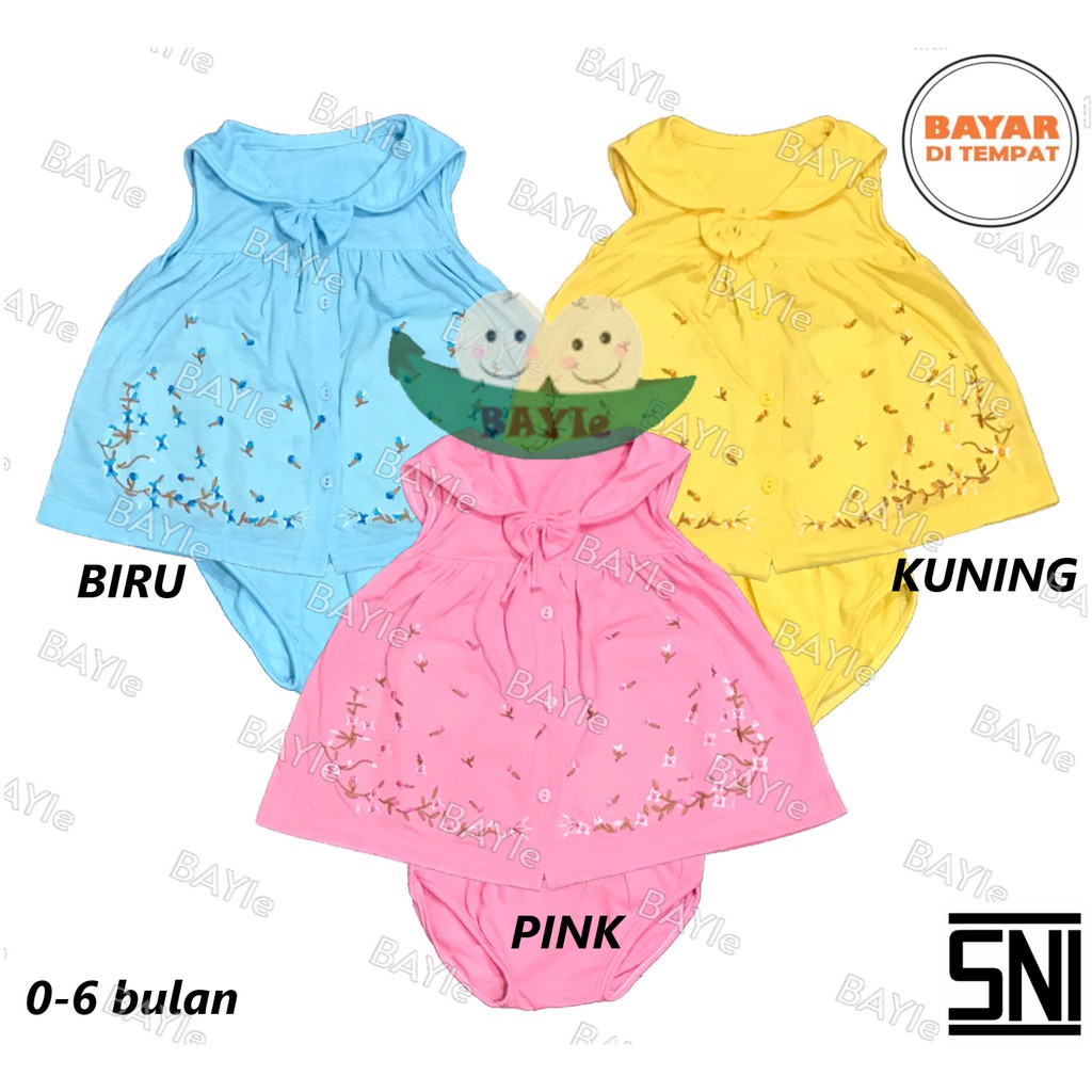 Jual BAYIe - Setelan Baju bayi Perempuan Kancing Depan MOM'S GIFT usia
