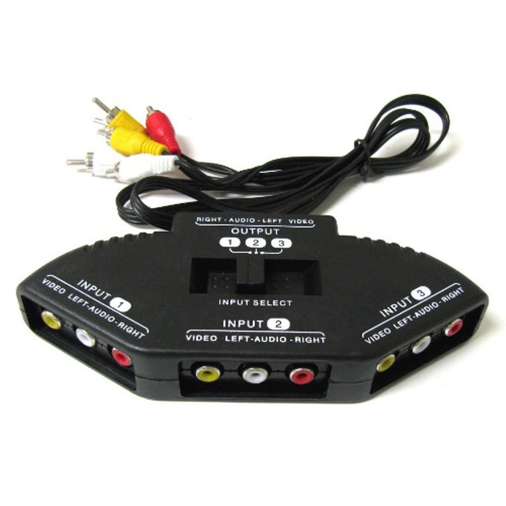 Jual Adapter Converter TV Switch Box RCA 3 Input DVD VCD Player Digital ...