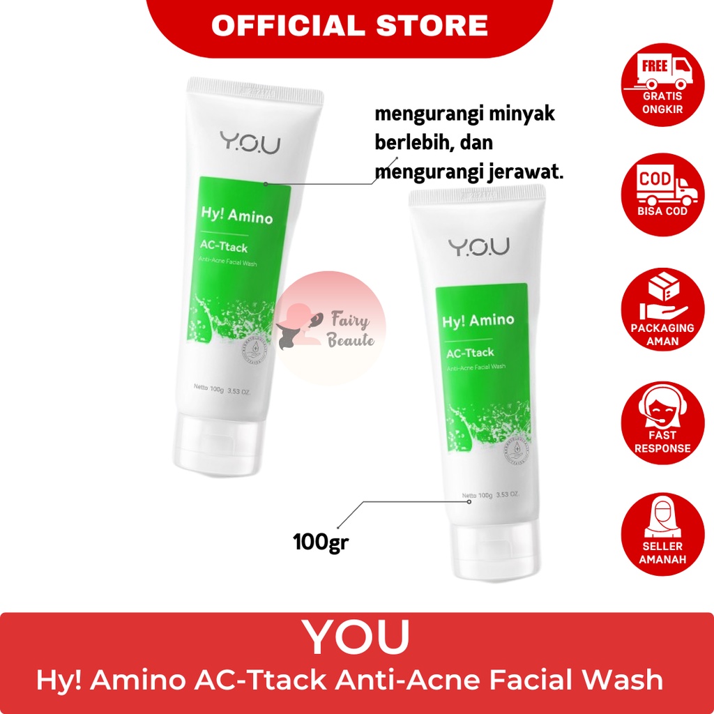 Jual YOU Hy! Amino Anti Acne Facial Wash Sabun Cuci Muka Acnes Facial