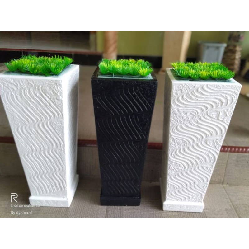 Jual VAS /POT KAYU T 40 CM &50 CM LENGKAP BUSA DAN RUMPUT | Shopee ...