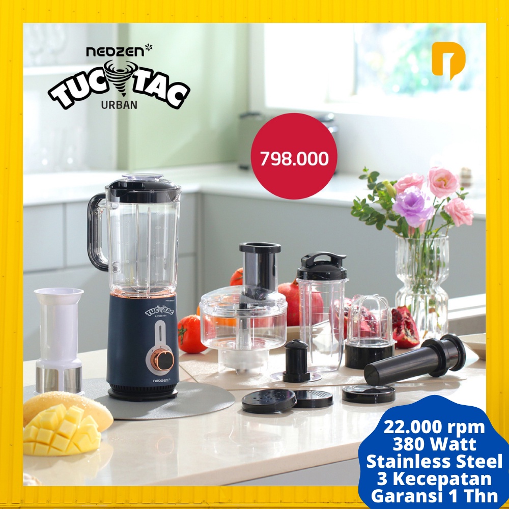 Jual Blender Multifungsi Tuc Tac 15 In 1 Blender / Neozen Tuc Tac Urban Stainless ORIGINAL