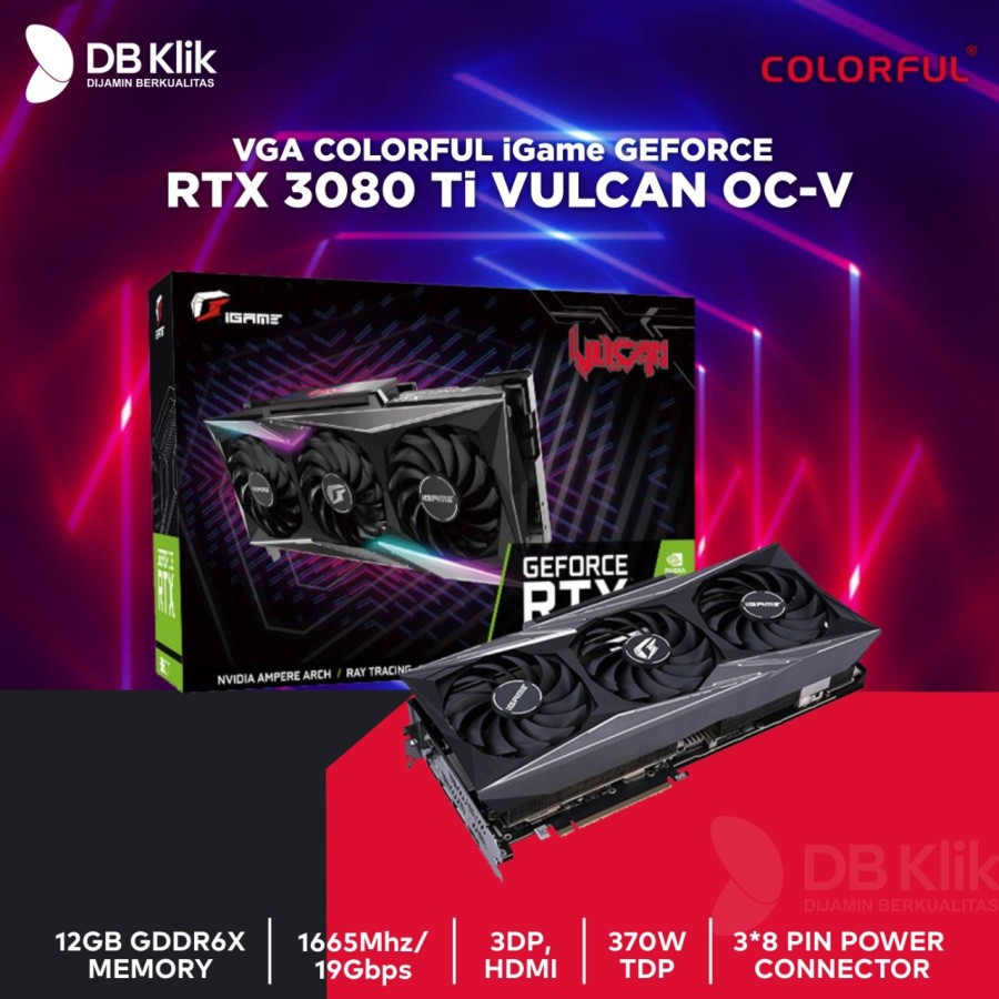 Jual VGA Colorful iGame GeForce RTX 3080 Ti Vulcan OC-V 12GB GDDR6X ...