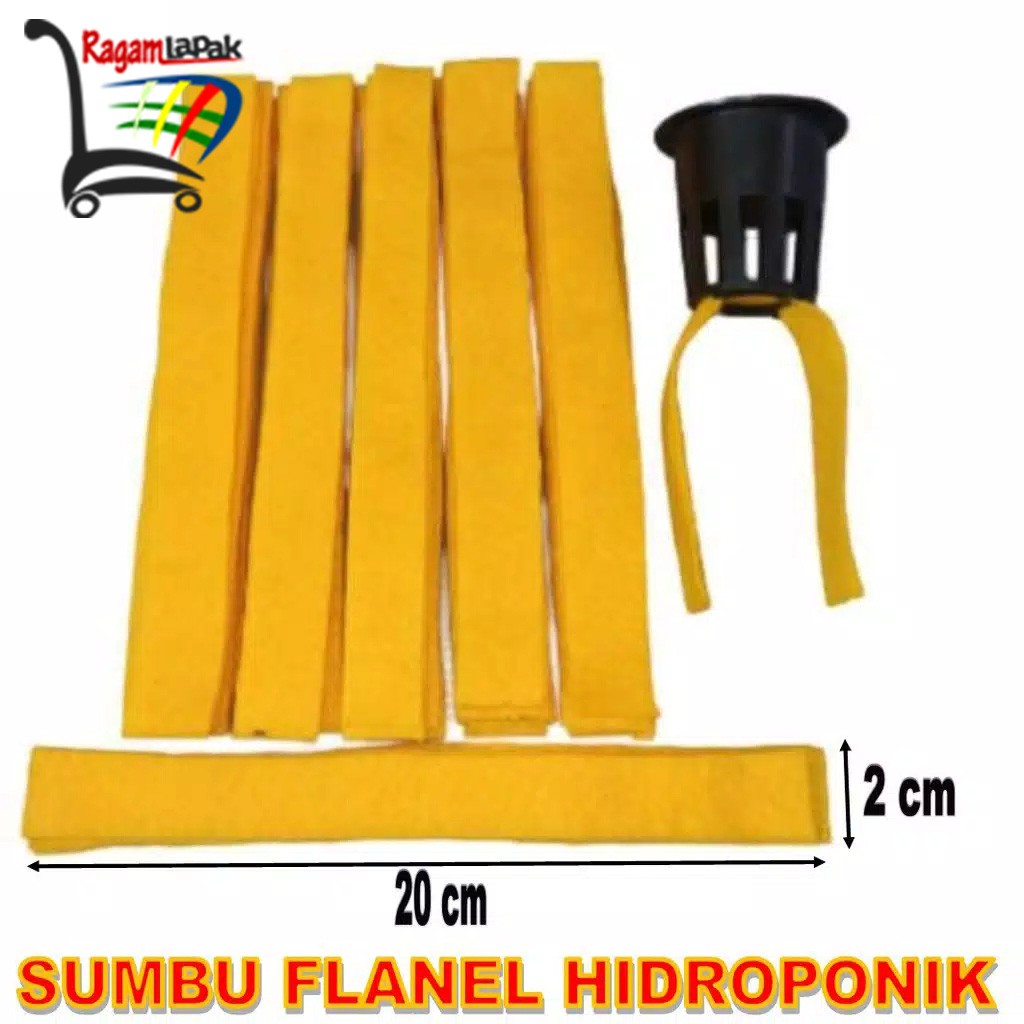 Sumbu Flanel Hidroponik 20 cm x 2 cm Kain Flanel Sumbu Hidroponik harga per 1 Pcs