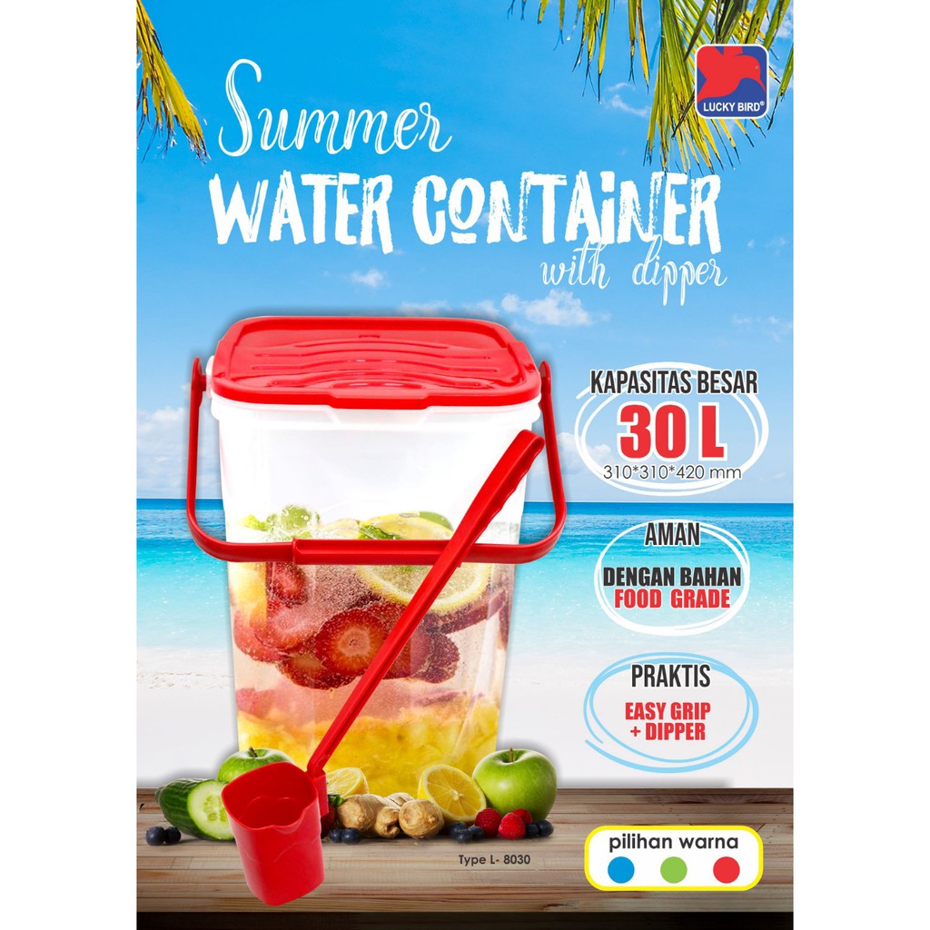 Jual WATER CONTAINER ES BUAH 30 LITER LUCKY BIRD / TOPLES ES KELAPA ...