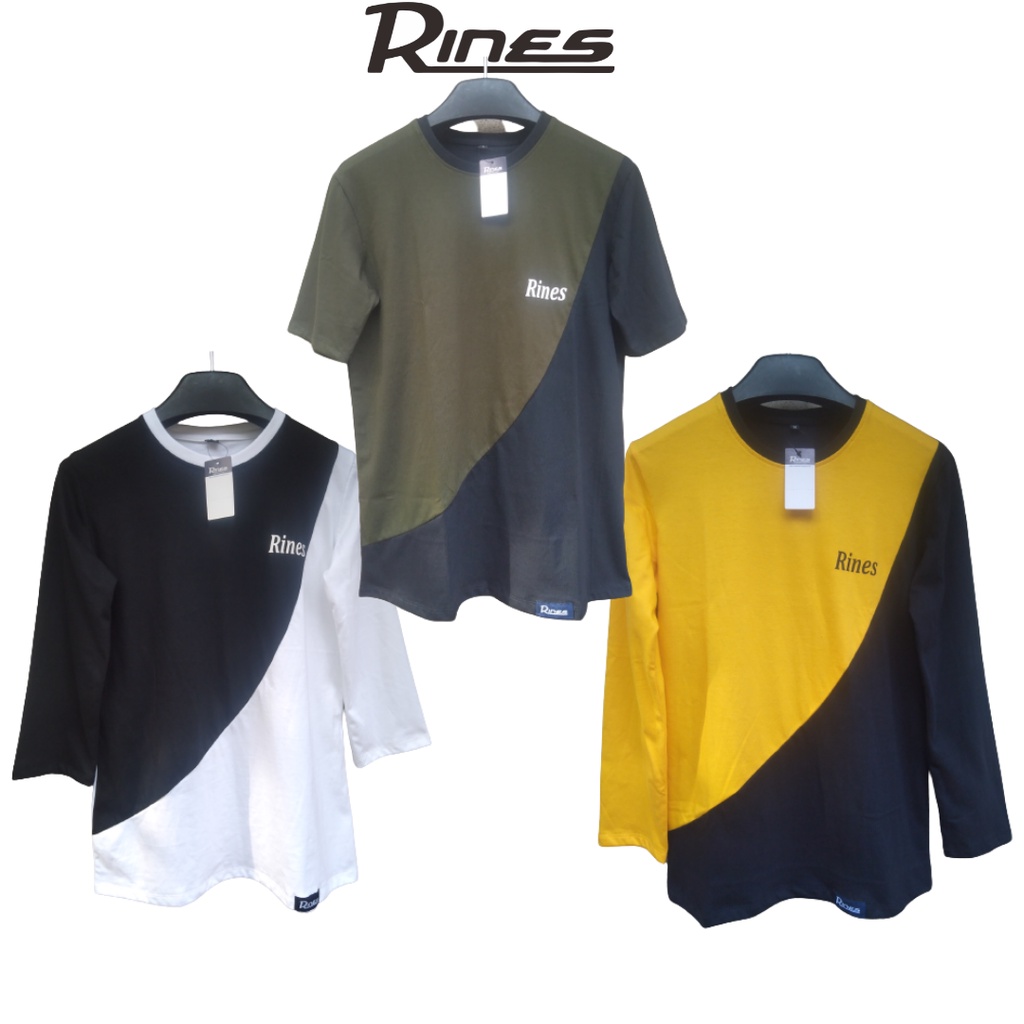 Jual RINES KAOS T-SHIRT KOMBINASI 2 WARNA PRIA WANITA UNISEX COMBED 20s