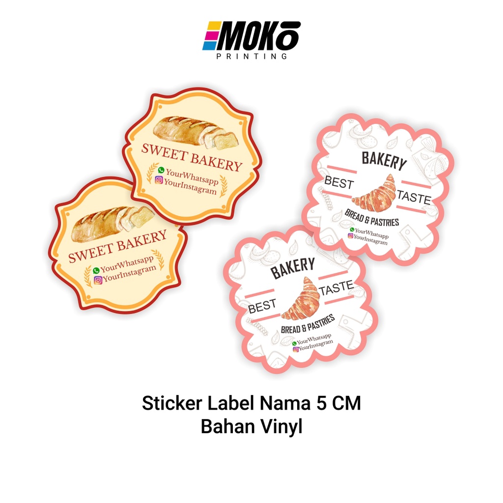 Jual CETAK STIKER LABEL NAMA 5 CM / LABEL BULAT LABEL MAKANAN TOPLES ...