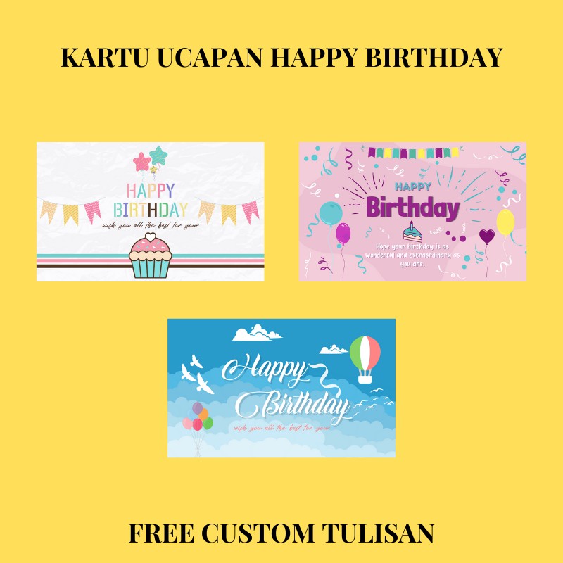 Jual [25 pcs] Kartu ucapan ultah - Birthday card - kartu ucapan bisa