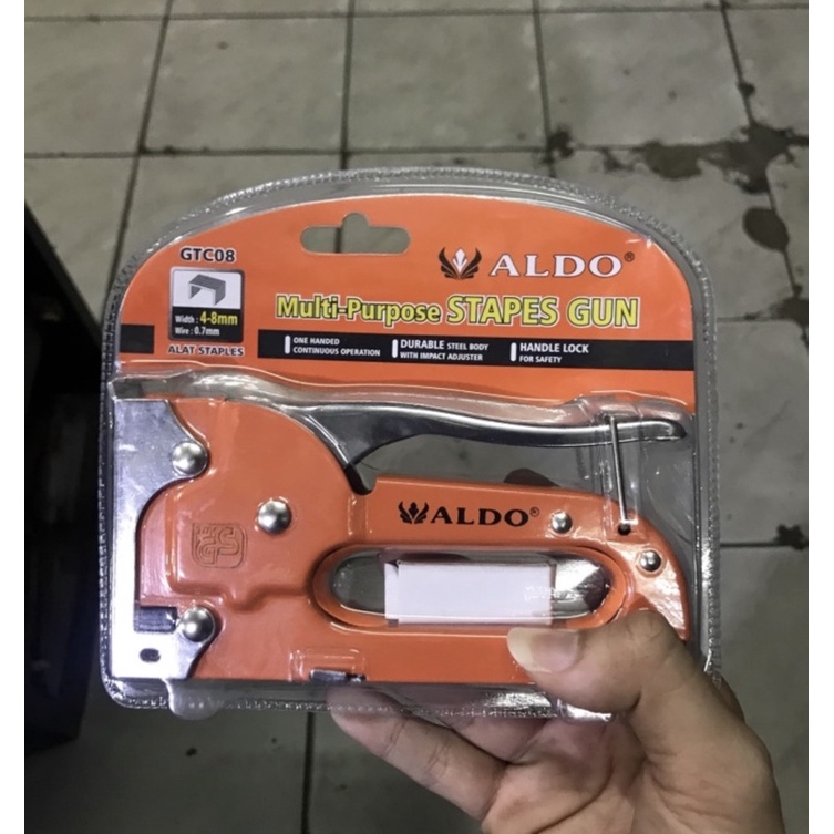 Jual GUN TACKER / STAPLER GUN / STAPLES GUN 4-8 MM BODY BESI ALDO GTC08 ...