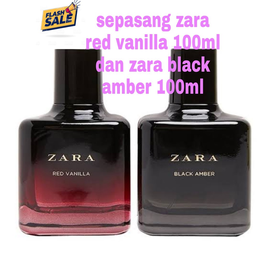 sepasang zara red vanilla 100ml zara black amber 100ml