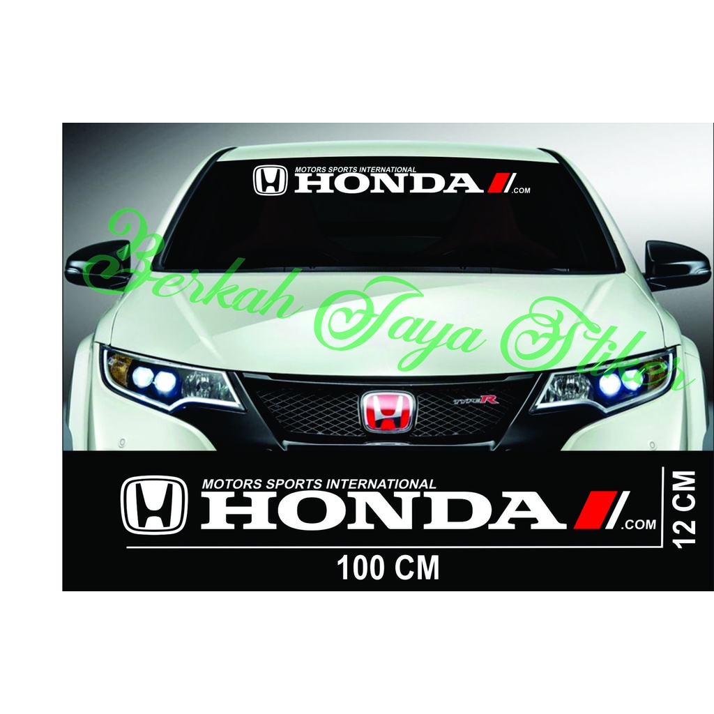 Jual Cutting sticker mobil sticker tulisan Honda kaca depan | Shopee ...