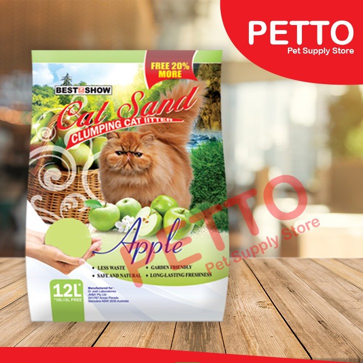 Jual KHUSUS GOSEND Best In Show Cat Sand Apple 12 ltr Pasir kucing best