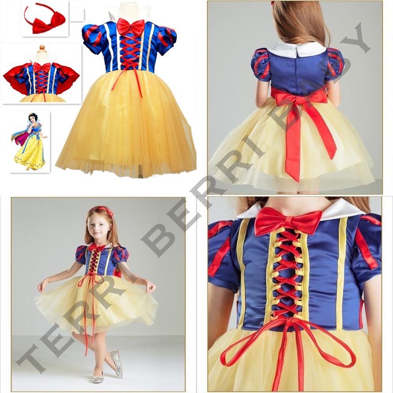 Jual Kostum Baju Dress Snow White / Dres Princes Prinses Snowhite Dress ...