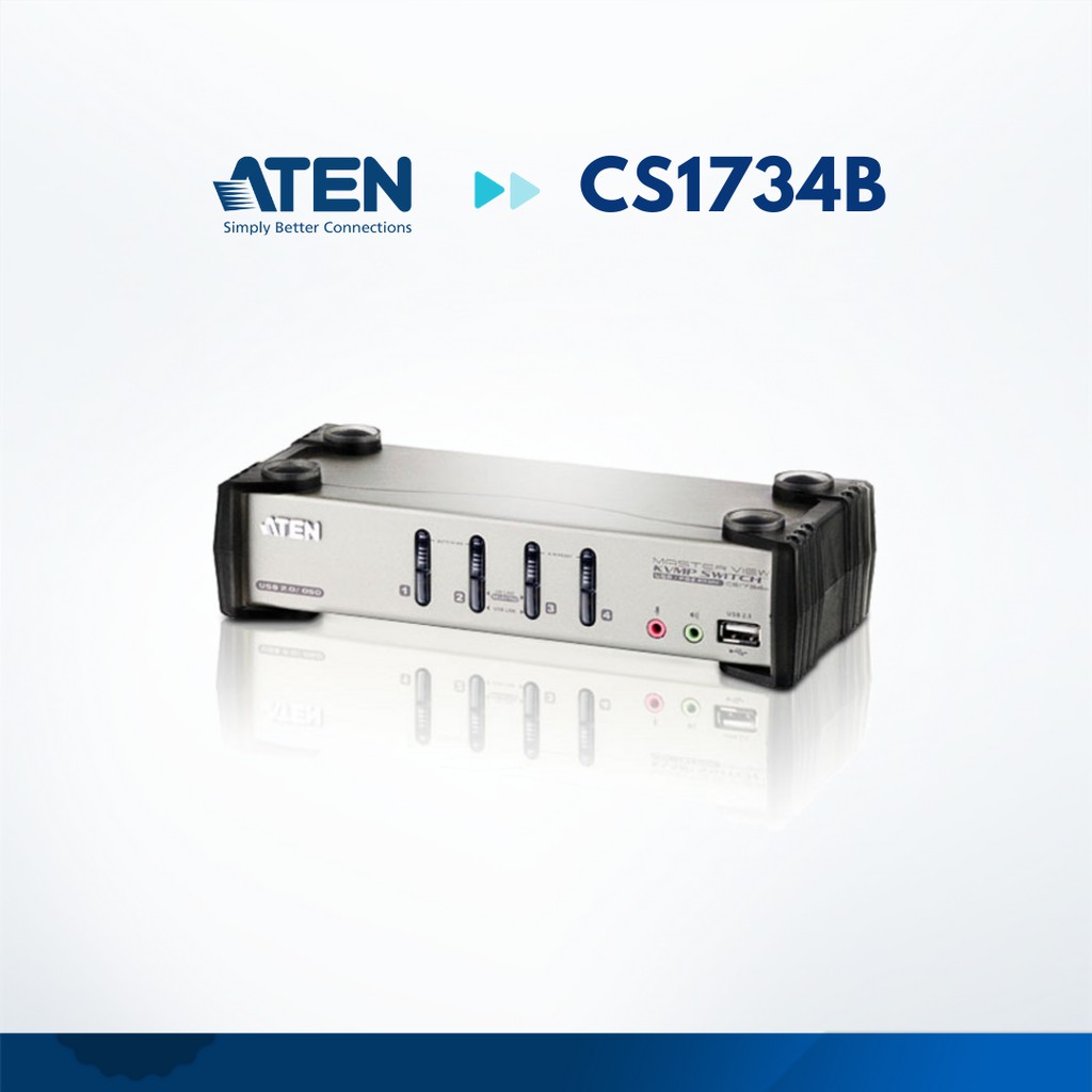 Jual ATEN CS1734B 4-Port PS/2-USB VGA/Audio KVMP™ Switch With OSD ...