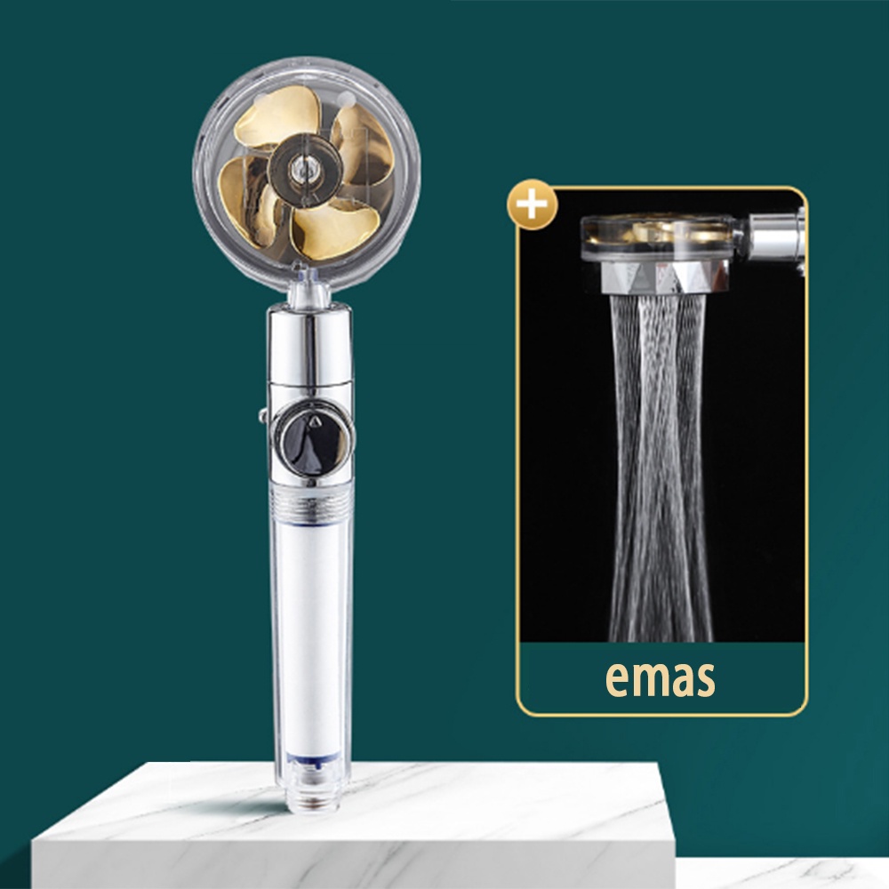 Jual Turbo Fan Shower Head Water Saving High-Pressure Rainfall ...
