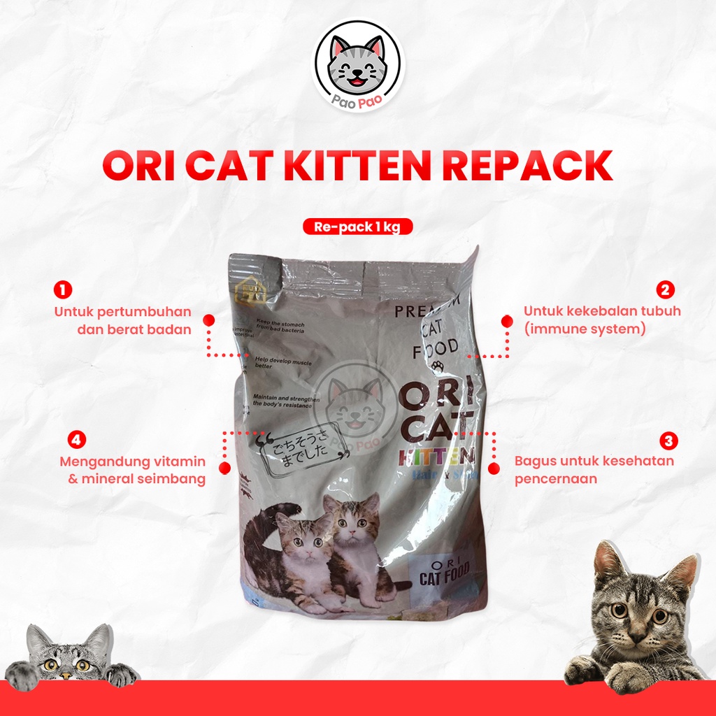 Jual Ori Cat Kitten Kemasan Repack Berat 1 Kg Makanan Kering Pakan Anak