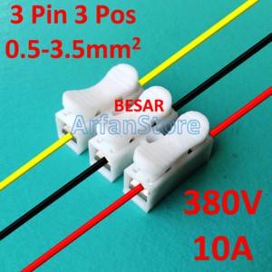Jual Push Quick Connect Cable Way 3 Pin Connector Terminal Penyambung ...