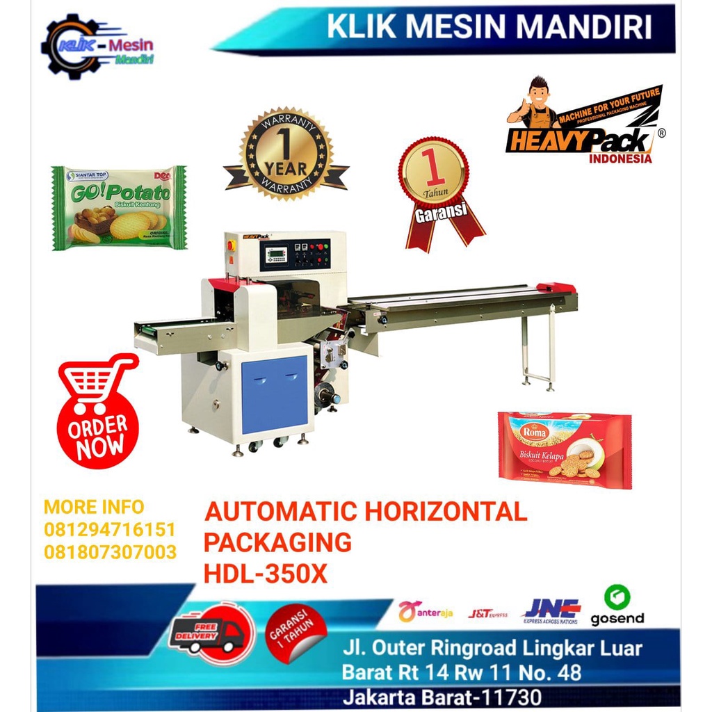 Jual Automatic Horizontal Packaging / Mesin Pengemas High Speed Roti ...
